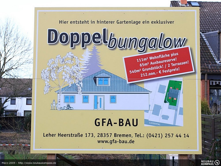  kaufen in Bremen-Horn-Lehe - Doppelbungalow Luisental, Luisental