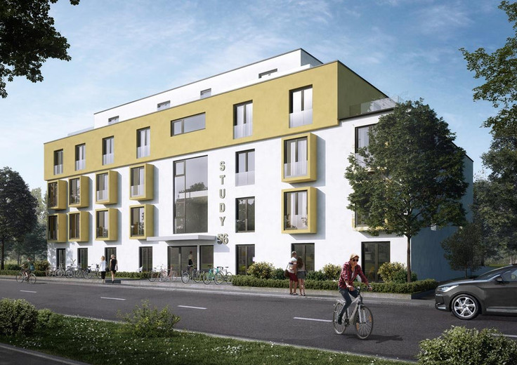 Investitionsobjekt, Kapitalanlage, Studentenapartments kaufen in Augsburg-Antonsviertel - STUDY 56 Augsburg, Gabelsberger Straße 56-58