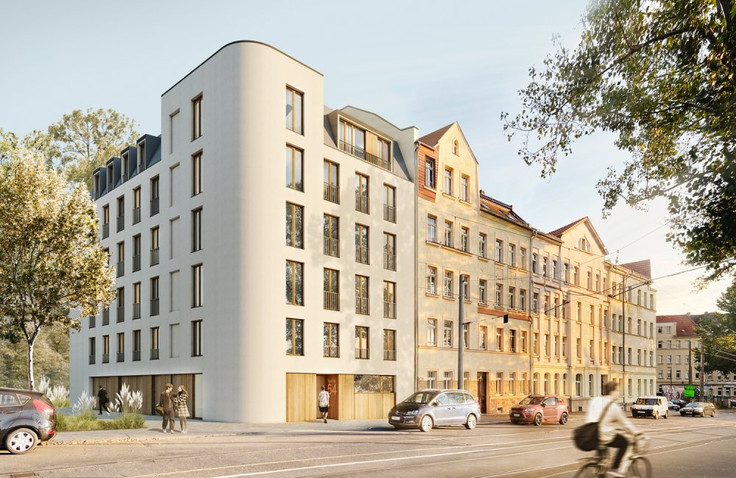 Eigentumswohnung kaufen in Leipzig-Volkmarsdorf - Projekt Bülow Eck, Torgauer Straße 54