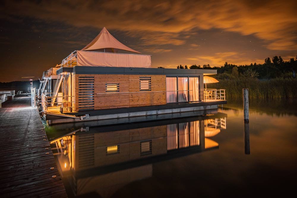Schwimmende Häuser Brombachsee Pleinfeld Neubau Einfamilienhaus kaufen