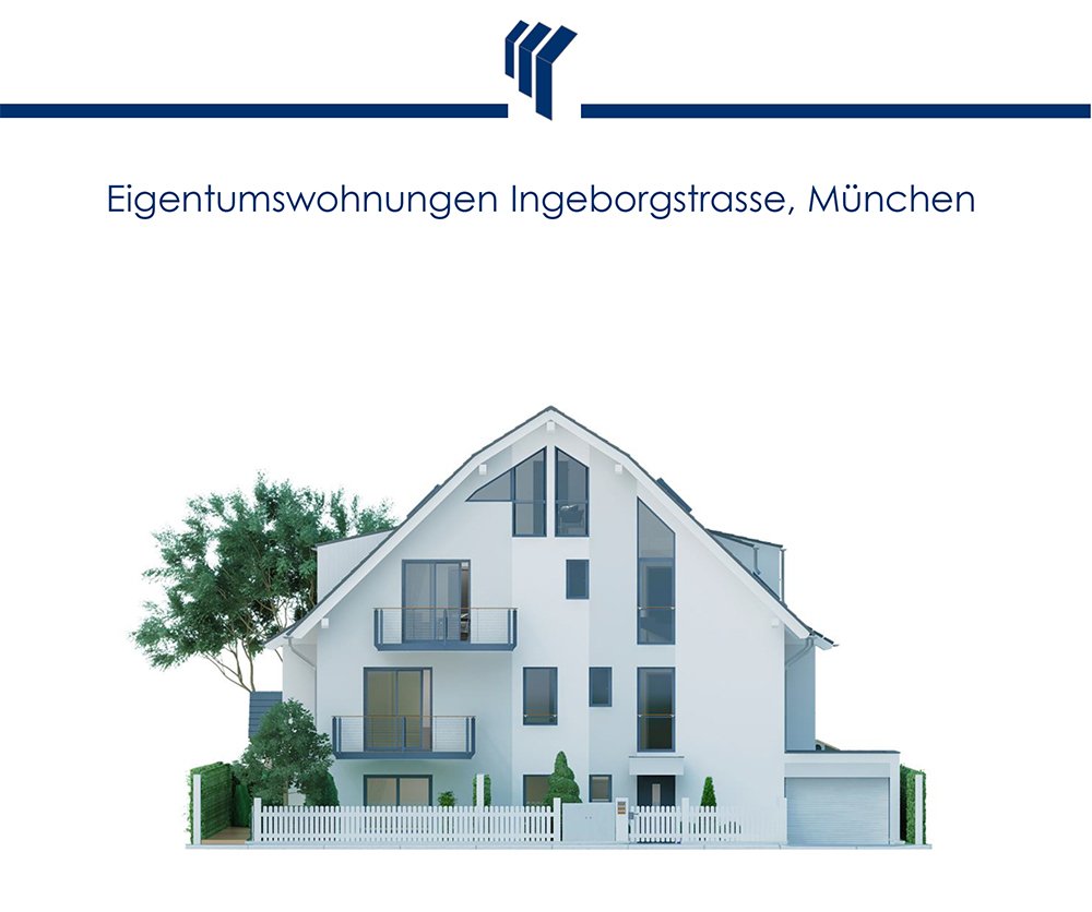 Visualisierung Neubauprojekt Eigentumswohnungen Ingeborgstraße in München Trudering
