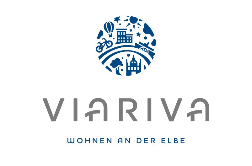 Logo Neubauprojekt VIARIVA - Wohnen an der Elbe Eigentumswohnungen Kötzschenbroder Straße, Dresden