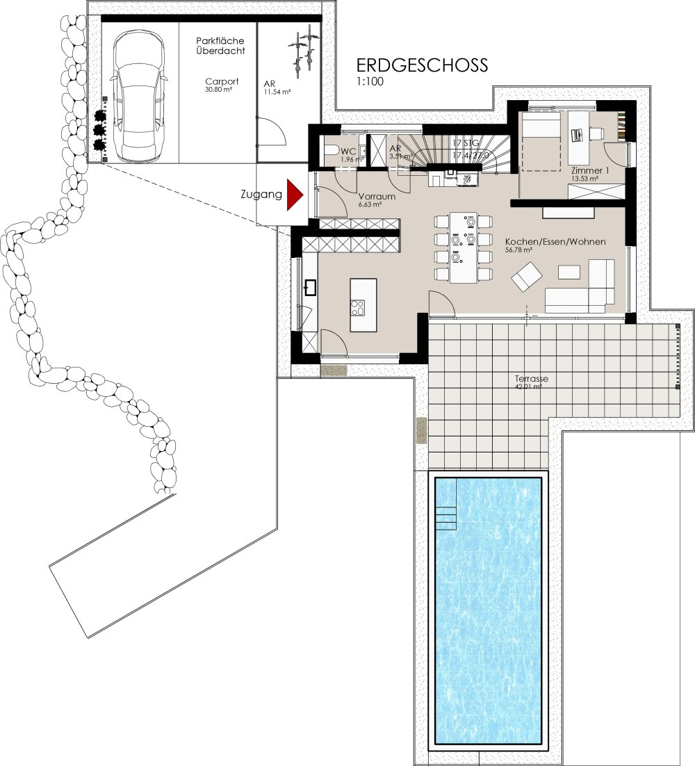 Einfamilienhaus Groß St. Florian mit Blick Koralpe Groß Sankt Florian Neubau Einfamilienhaus