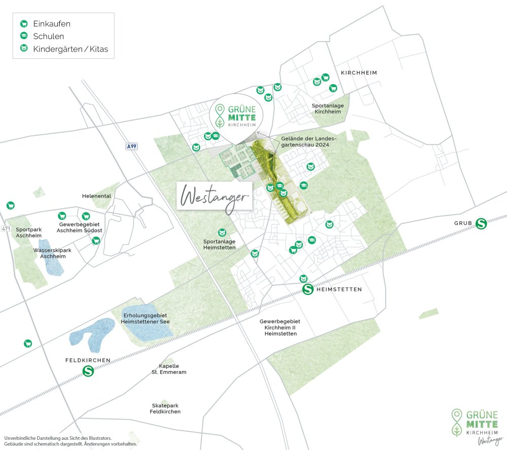 Bild Neubauprojekt Grüne Mitte Kirchheim – Westanger – Häuser