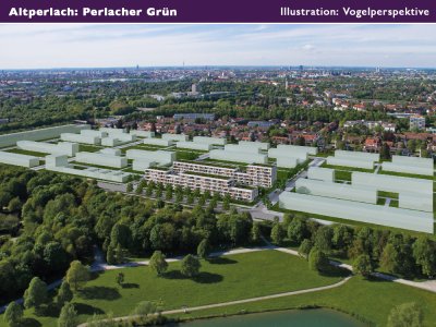 Bilder zum Neubau Perlacher Grün