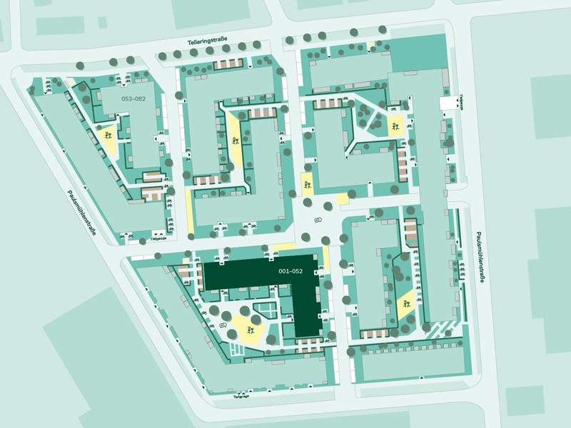 Lageplan vom Mehrfamilienhaus im Projekt Paulshöfe