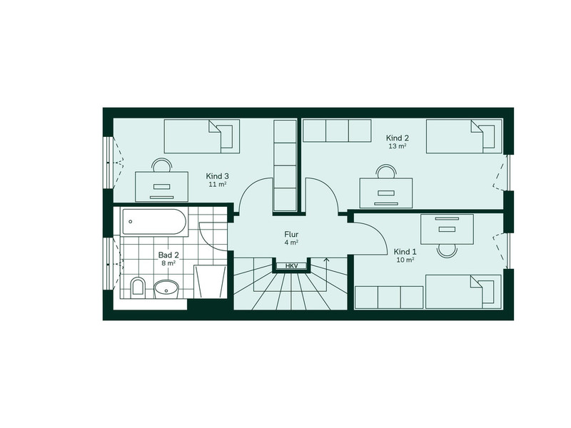 Komfortables Obergeschoss mit drei Kinderzimmern