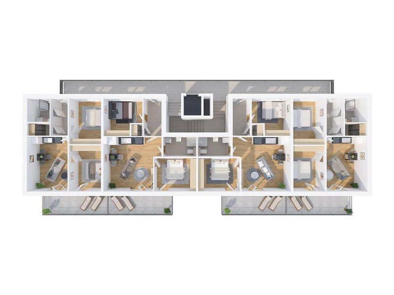 Haus 1 Obergeschoss 3D Visualisierung