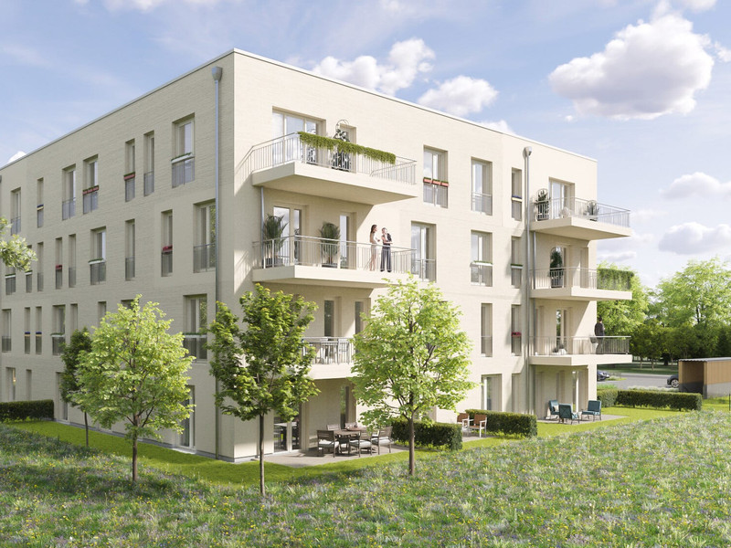 Visualisierung des Mehrfamilienhauses im Quartier Finkengarten