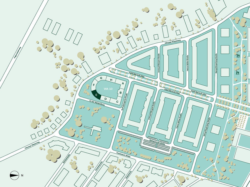 Lageplan der Eigentumswohnung im Quartier Parkstadt Karlshorst 1