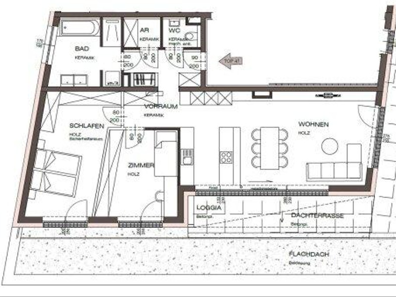 Am Graben Vöcklabruck: Penthouse mit 41 m² Dachgarten - Haus C Top 41