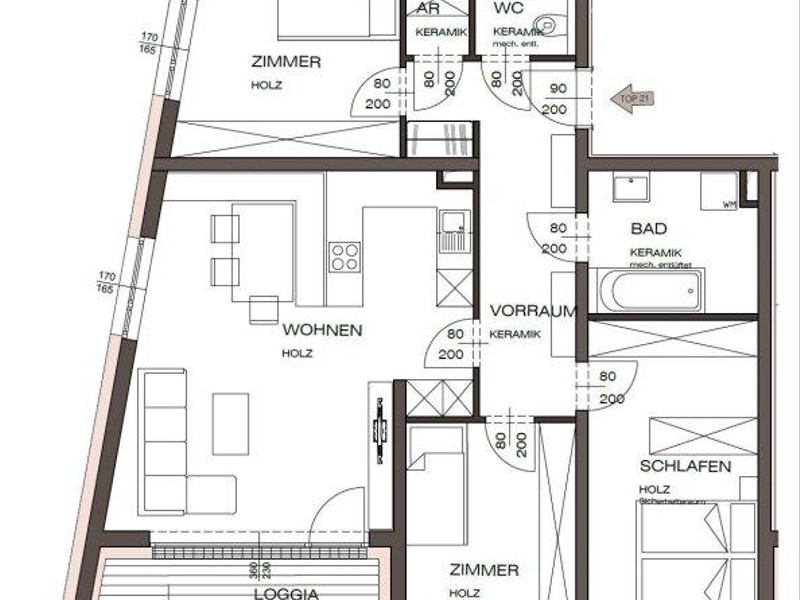 Ruhig gelegene 86 m² Wohnung - Haus C Top 21