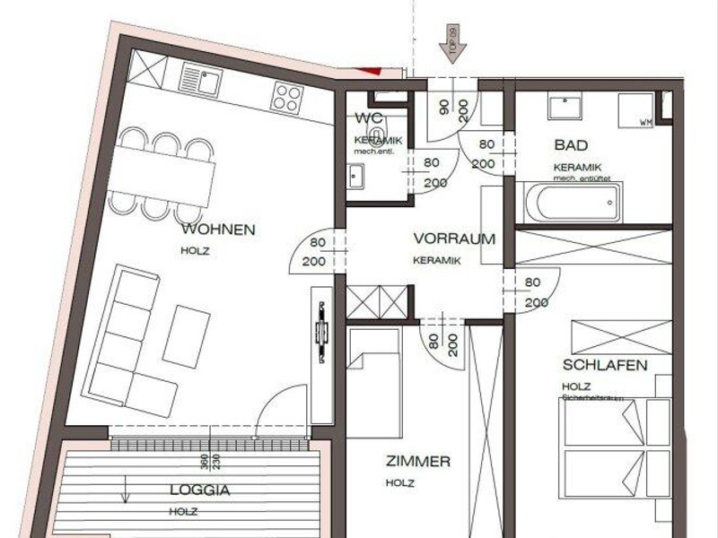 Am Graben Vöcklabruck: schöne Neubauwohnung mit 8 m² Loggia - Haus C Top 9