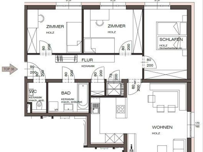 Am Graben Vöcklabruck: exklusives Penthouse mit 29 m² Dachterrasse - Haus B Top 38