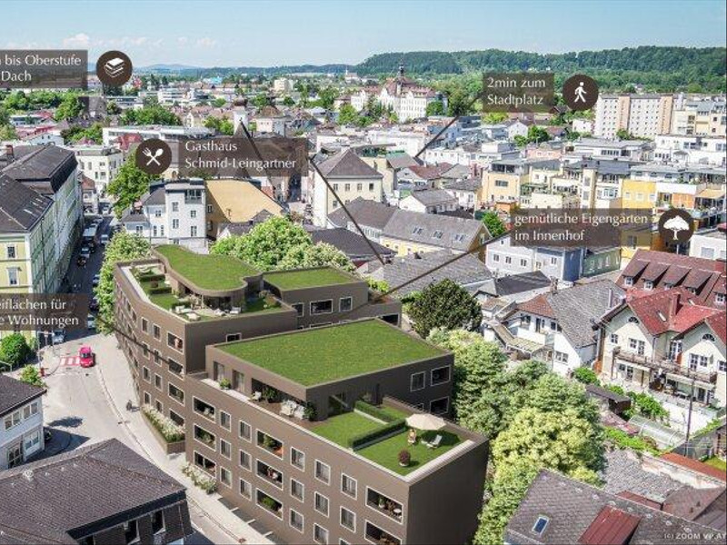 Am Graben Vöcklabruck: 70 m² Penthouse mit Dachterrasse/-garten - Haus B Top 36