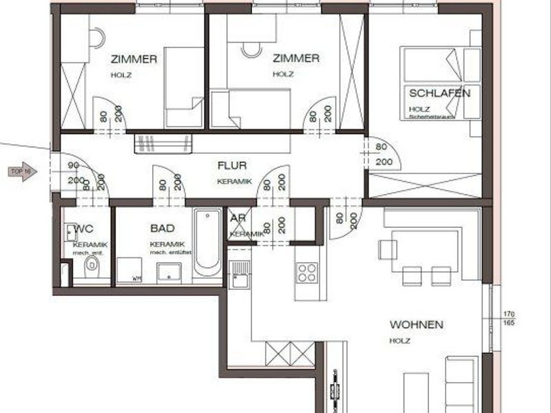 Am Graben Vöcklabruck: 85 m² Wohnung mit 3 Schlafzimmer - Haus B Top 16
