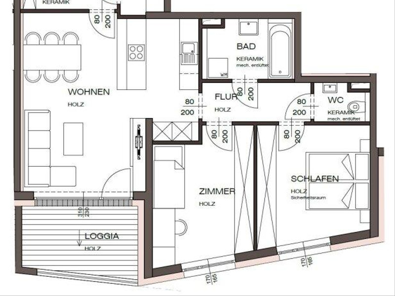 Am Graben Vöcklabruck: optimale 3-Zimmer-Wohnung - Haus B Top 15