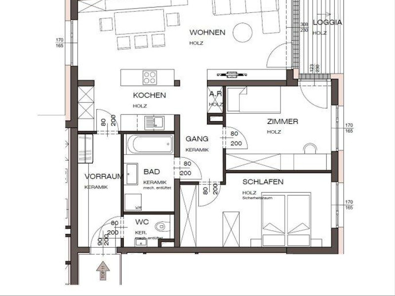 Am Graben Vöcklabruck: neue 76 m² Wohnung im Zentrum - Haus A Top 11