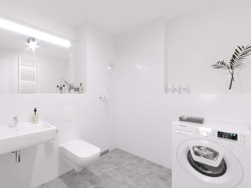 Visualisierung des Badezimmers in der Eigentumswohnung