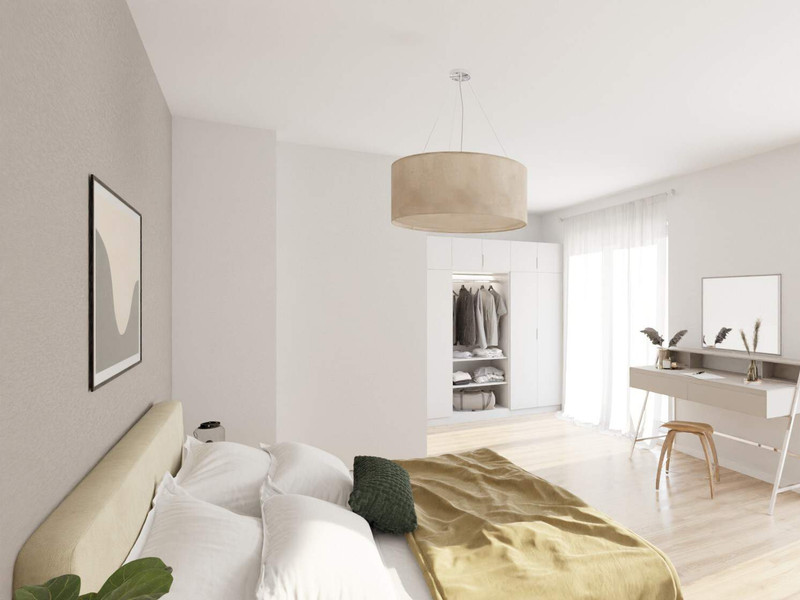 Visualisierung des Schlafzimmers im Neubauprojekt Parkstadt Karl