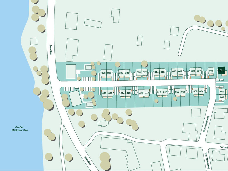 Lageplan des Einfamilienhaus im Neubauprojekt Seequartier