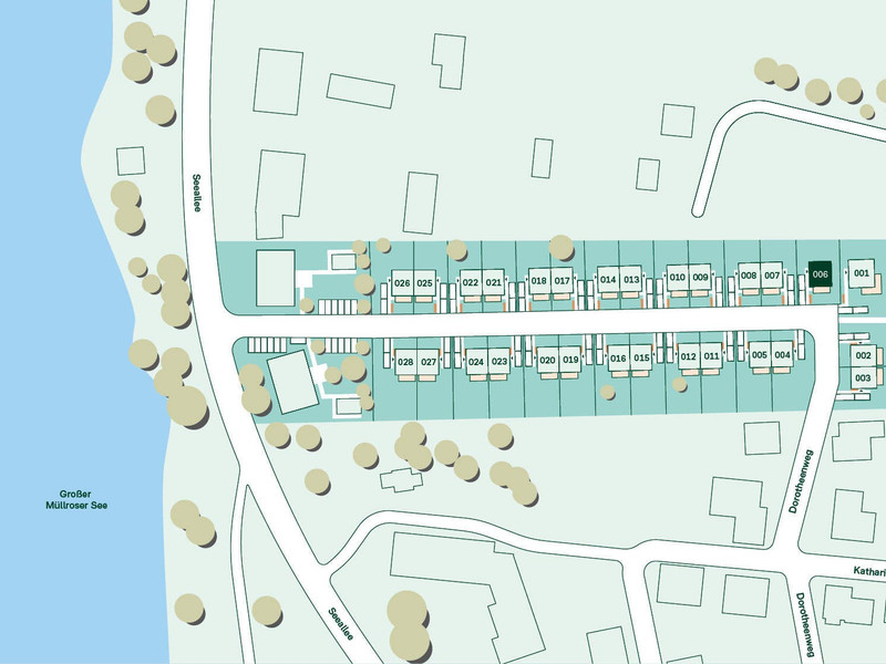 Lageplan des Einfamilienhaus im Neubauprojekt Seequartier