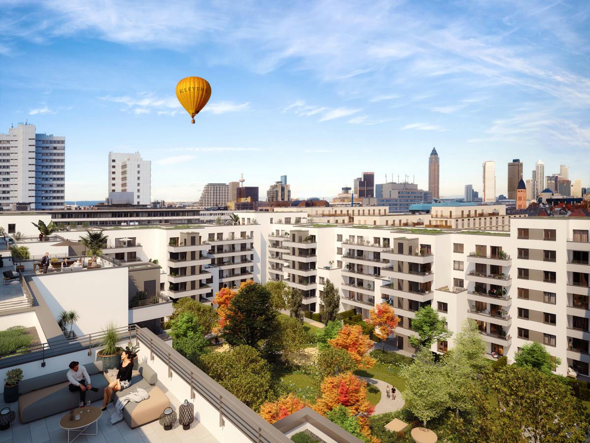 Wohnobjekt: KLEYERS Frankfurt, Wohneinheit: KLEYERS | Mitten in der Stadt & doch in grüner Oase: Hochwertige 4-Zi-Wohnung mit Dachterrasse